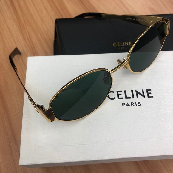 Celine Triomphe Gold Metal Sunglasses - Picture 1 of 6